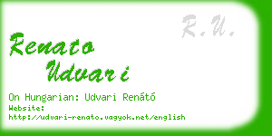 renato udvari business card